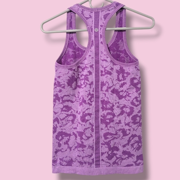 Lululemon Purple Printed Logo Slim Swiftly Tech Racerback Knit Tank Top 4 - Picture 2 of 9
